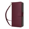 For iPhone 12 / 12 Pro Nine-card Slots Zipper Wallet Bag Leather Phone Case(Wine Red)