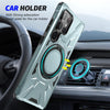 For Samsung Galaxy S25 Ultra 5G MagSafe Magnetic Shockproof Phone Case with Ring Holder(Green)