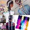 Fashion Color Gradient Individual Braid Wigs Chemical Fiber Big Braids, Length: 60cm(18Navy Blue+Sky Blue)