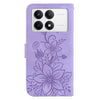 For Xiaomi Redmi K70 / K70 Pro Lily Embossed Leather Phone Case(Purple)