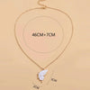 Sisters Mother and Daughter Alloy Drip Oil Butterfly Necklace Clavicle Chain(Gold)