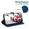 For Realme 13+ Global Butterfly Rose Embossed Leather Phone Case(Blue)