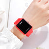 SKMEI 1541 Fashion Led Watch Square Couple Model Waterproof Electronic Watch Silicone Watch(Red)