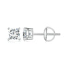 S925 Sterling Silver Platinum-plated Sparkling Square Moissanite Princess Earrings, Size: L