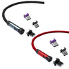 CC57 8 Pin + Type-C/USB-C + Micro USB Magnetic Interface Rotating Fast Charging Data Cable, Cbale Length: 2m(Black)