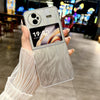 For vivo X Flip Silver Edge PC Folding Phone Case(Feather Yarn)