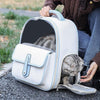 PU Pet Carrier Backpack, White, For Cats & Small Dogs (Model 6)