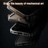 For iPhone 15 Pro Mechanical Armor Creative Metal Frame Aluminum Alloy Phone Case(Silver)