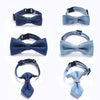 Dark Blue Denim Cowboy Bow Tie Pet Collar, S (16-32cm), Cats & Dogs