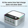 WLX-M8 120W Smart Digital Display Multi-Port Desktop Charger Dock Station, EU Plug(Grey White)