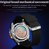 OLEVS 6650 Men Luminous Waterproof Silicone Strap Mechanical Watch(Black + Gold)