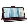 For Samsung Galaxy A73 5G Nine-card Slots Zipper Wallet Bag Leather Phone Case(Wine Red)