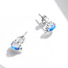 S925 Sterling Silver Heart Shaped Moonstone Women Earrings