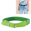 Kids Polyester + PU Leather Square Pin Buckle Adjustable Elastic Belt, Length:65cm(Green)