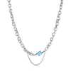 OPK GX2417 Stainless Steel Flash Pendant Double Layered Necklace