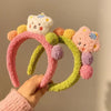 Cartoon Bear Hair Bands Plush Headdress Versatile Hairball Hair Accessories(Beige)