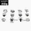 12pcs/set Heart Cross Butterfly Mushroom Spider Open Ring(SKU6015)