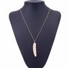 Vintage Long Necklace Jewelry Simple Feather Pendant Necklaces(Gold)