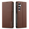 For Samsung Galaxy A56 5G LC.IMEEKE L1 Series Frosted Fine Texture PU Phone Case(Brown)