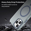 For iPhone 12 Pro Max MagSafe Frosted Translucent TPU + PC Full Coverage Phone Case(Dark Blue)