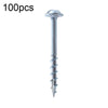 RUITOOL ST4 100pcs Woodworking Slant Hole Screws Half Tooth Self Tapping Phillips Bolt 63mm