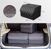 Car Trunk Foldable Storage Box, Rhombic Grid Middle Size: 40 x 32 x 30cm (Black Red)