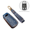 Hallmo Car Cowhide Leather Key Protective Cover Key Case for Audi A6L / A8L / A4 / A7 / A5 A Style(Brown)