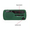 DE13 Hand-Cranked Power Full Band Solar Charging Emergency Outdoor Radio(Green)