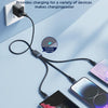 JOYROOM A18 3.5A USB to 8 Pin+USB-C/Type-C+Micro USB 3 in 1 Data Cable, Length:0.3m(Black)