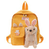 Cartoon Rabbit Early Education Children School Bag Casual Backpack(Yellow)