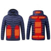 9 Zone Blue USB Winter Electric Heated Jacket Warm Thermal Jacket, Size: M