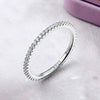 S925 Sterling Silver Ladies Fashion Ring Diamond Simple Ring, Size: 9