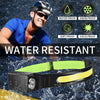 Fluorescent Belt Sensor Headlight Outdoor Running and Cycling Head Torch(White+Yellow Light)