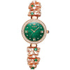 OLEVS 9958 Women Adjustable Drawstring Bracelet Quartz Watch(Green + Rose Gold)