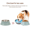Pink Dual Pet Bowl Stainless Steel Cat Dog Food Water