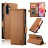 For Samsung Galaxy A36 Side Buckle Magnetic Frosted Leather Phone Case(Brown)