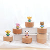 Wooden Music Box Music Boxmini Cute Pet Decoration Children Holiday Gifts(Blue Clothes Puppy)