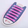 12 PCS / Set Creative Unisex Women Men Athletic Running No Tie Shoelaces Elastic Silicone Shoe Lace for All Sneakers(Pink)