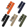 Washable Nylon Canvas Watchband, Band Width:20mm(Army Green with Black Ring Buckle)