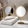 Desktop Makeup Mirror Simple Portable Mirror Rotating Dressing Mirror,Style: Gold High Model