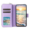 For Samsung Galaxy S23 5G Nine-card Slots Zipper Wallet Bag Leather Phone Case(Purple)
