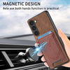 For Samsung Galaxy S25 Ultra 5G Denim Texture Leather Skin Phone Case with Card Slot(Brown)