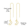 E2210-6 Moon Long Ear Wire Women Simple Earrings