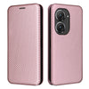 For Asus Zenfone 9 Carbon Fiber Texture Flip Leather Phone Case(Pink)