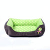 Small Green Cartoon Pet Kennel Cushion, Soft Plush Bed (S, 45x35x12cm)