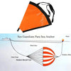 PVC Traction Drift Brake Fishing Sea Anchor, Size: 24 inch Blue With Black Rope+Float