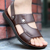 Non-slip Outer Wear Dual-use Sandals Slippers Men Casual Beach Shoes, Size: 43(Coffee Brown)