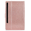 For Samsung Galaxy Tab S8 / S7 Varnish Glitter Powder Smart Leather Tablet Case(Rose Gold)