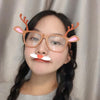 Christmas Weird Glasses Personalized Christmas Hair Clip, Color: Brown Deer Glitter Ears