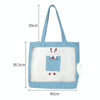 Breathable Canvas Cat Carrier Bag, Large, Blue - Handheld & Portable